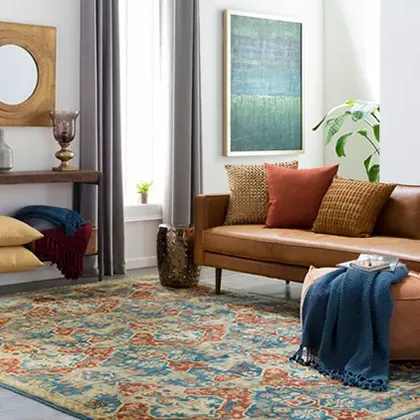 Agatha Woven Throw Blanket - Blue, Cotton