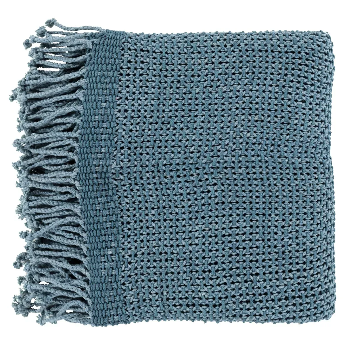 Agatha Woven Throw Blanket - Blue, Cotton