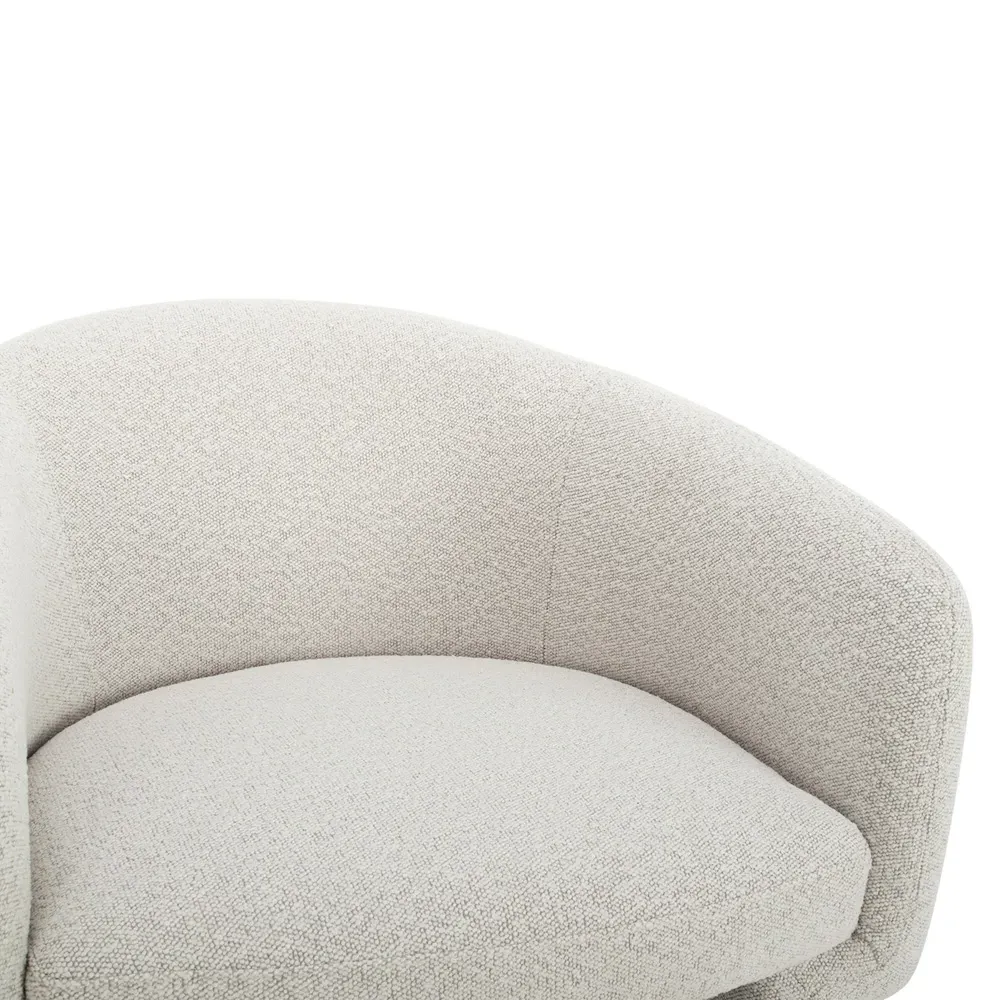 Agrafena Barrel Chair - Cream, Velvet