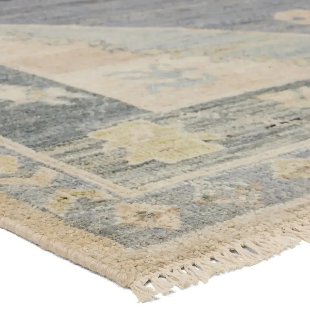 Ahmed Compact Hand Knotted Rug - Blue, Wool