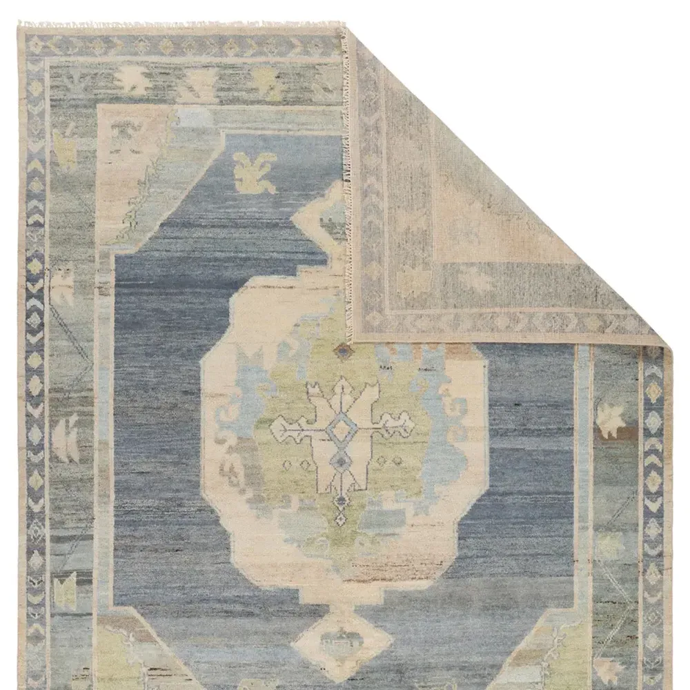 Ahmed Hand Knotted Rug - Blue, Wool