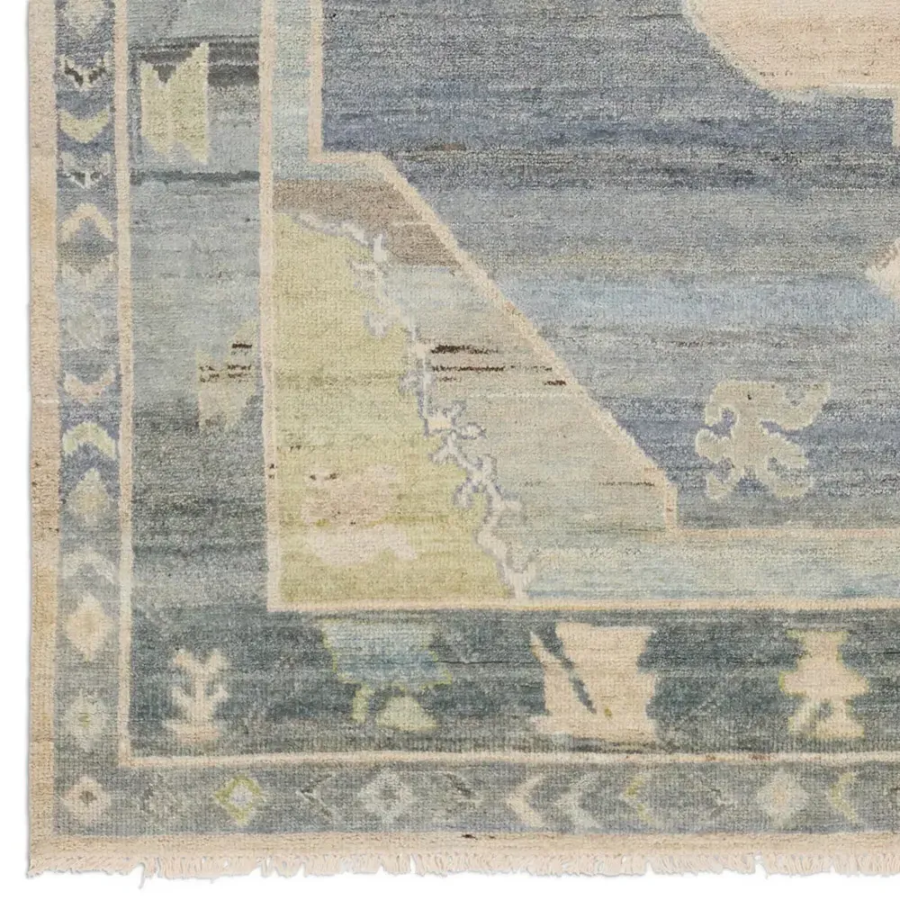 Ahmed Medium Hand Knotted Rug - Blue, Wool