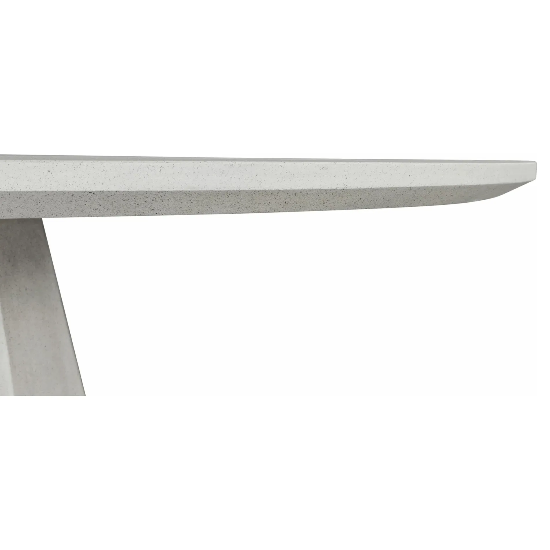 Aiden Round Pedestal Outdoor Dining Table - White, Concrete