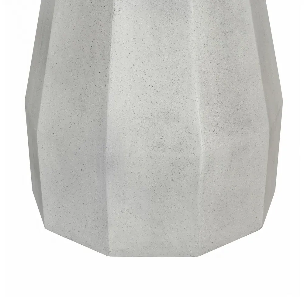 Aiden Round Pedestal Outdoor Dining Table - White, Concrete