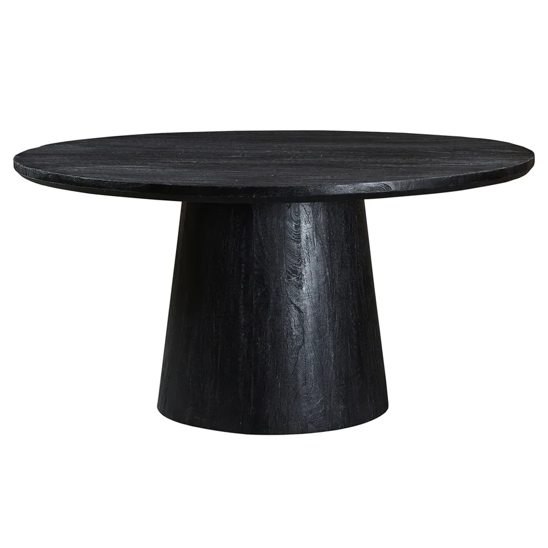 Aifeco Round Pedestal Dining Table - Black, Mango Wood image