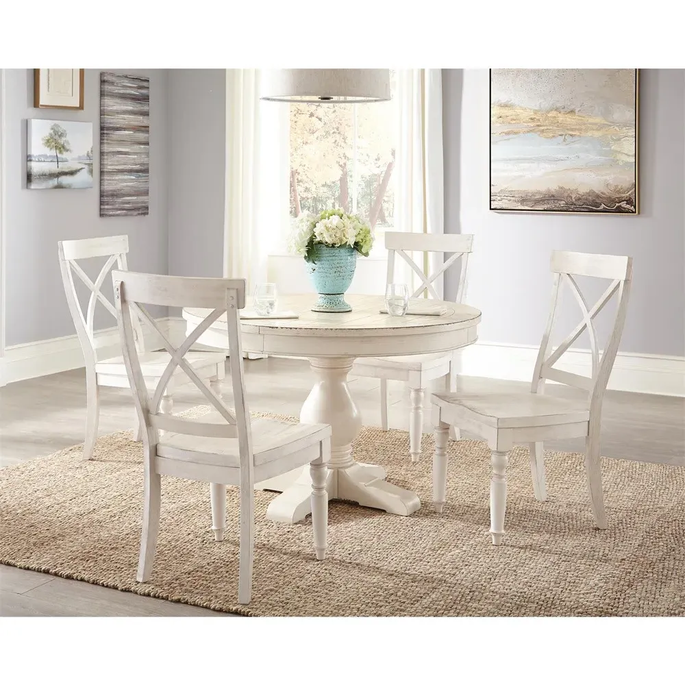 Aileen Dining Chair - Weathered White, Hardwood