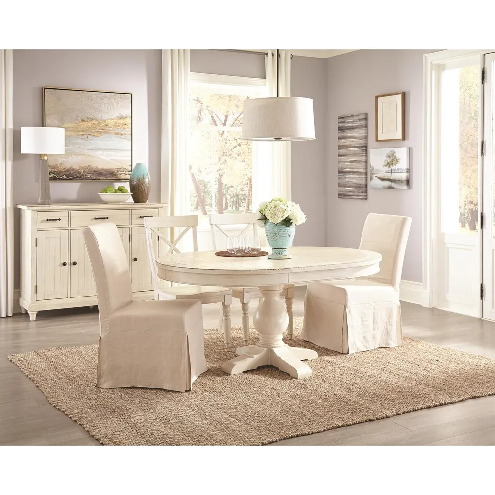 Aileen Dining Chair - Weathered White, Hardwood