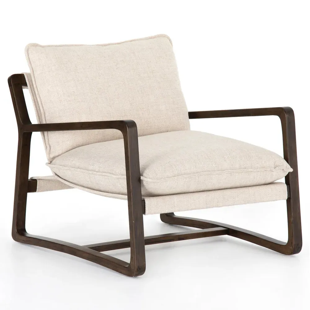 Ailyn Upholstered Arm Chair - Cream, Parawood