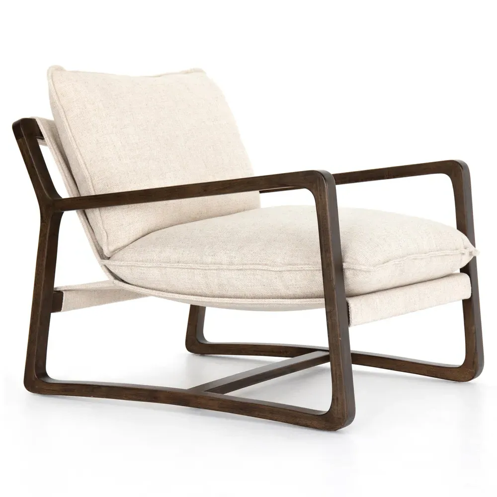 Ailyn Upholstered Arm Chair - Cream, Parawood