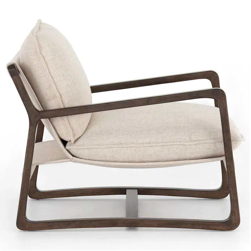 Ailyn Upholstered Arm Chair - Cream, Parawood