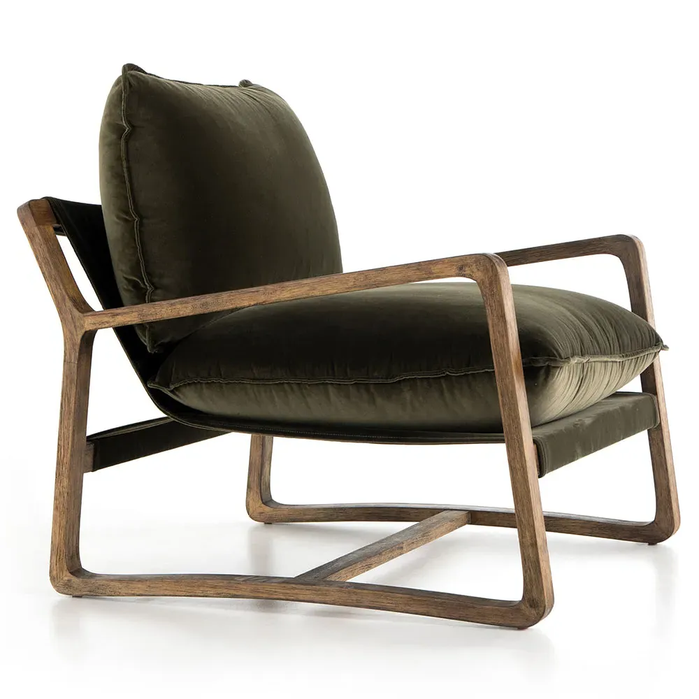 Ailyn Upholstered Arm Chair - Green, Parawood