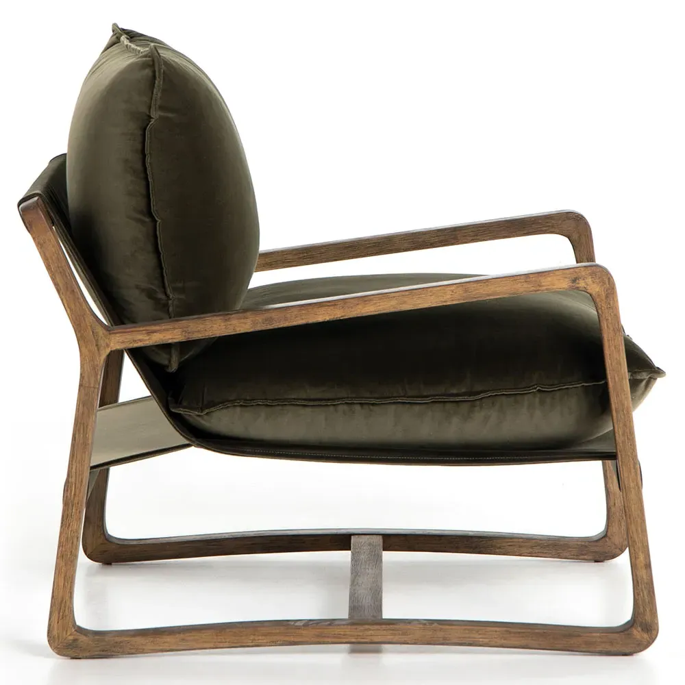 Ailyn Upholstered Arm Chair - Green, Parawood