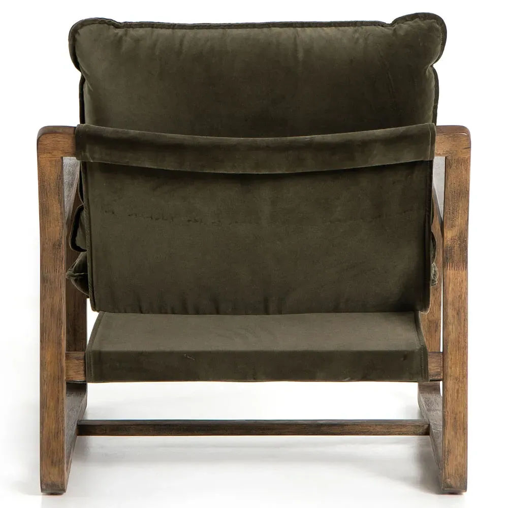 Ailyn Upholstered Arm Chair - Green, Parawood