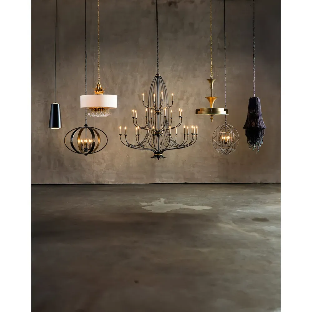 Ainsworth 3 Tier Wrought Iron Chandelier - Black