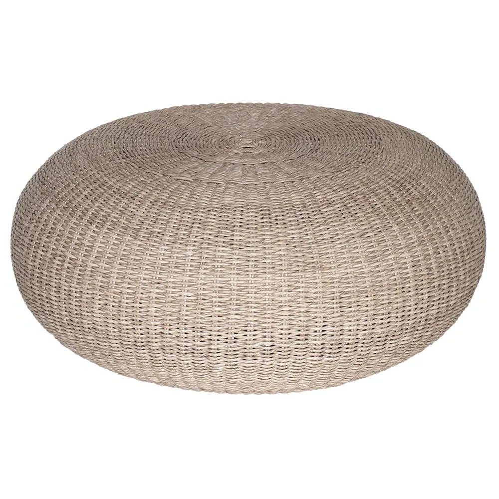 Airah Round Outdoor Coffee Table - White Wash, Wicker