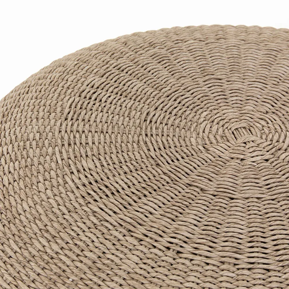 Airah Round Outdoor Coffee Table - White Wash, Wicker