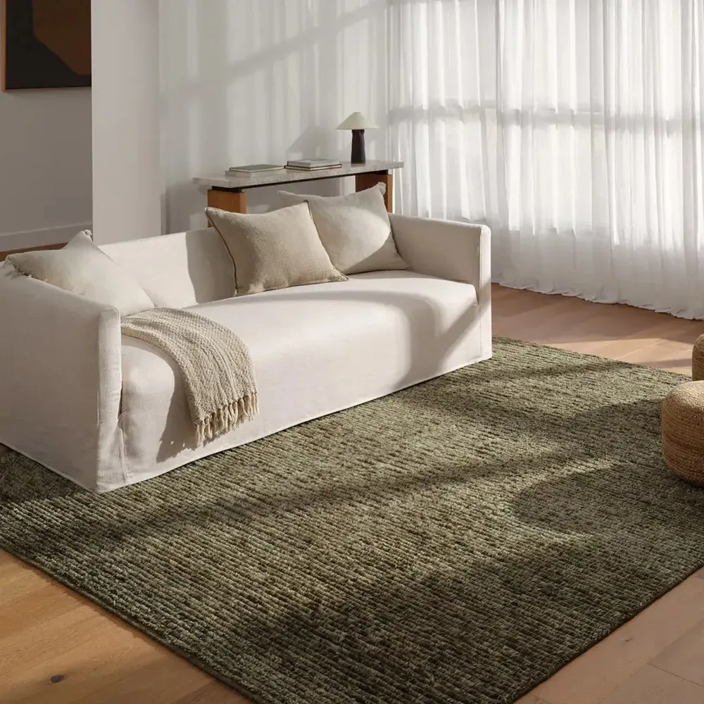 Aisla Hand Knotted Rug - Green, Wool