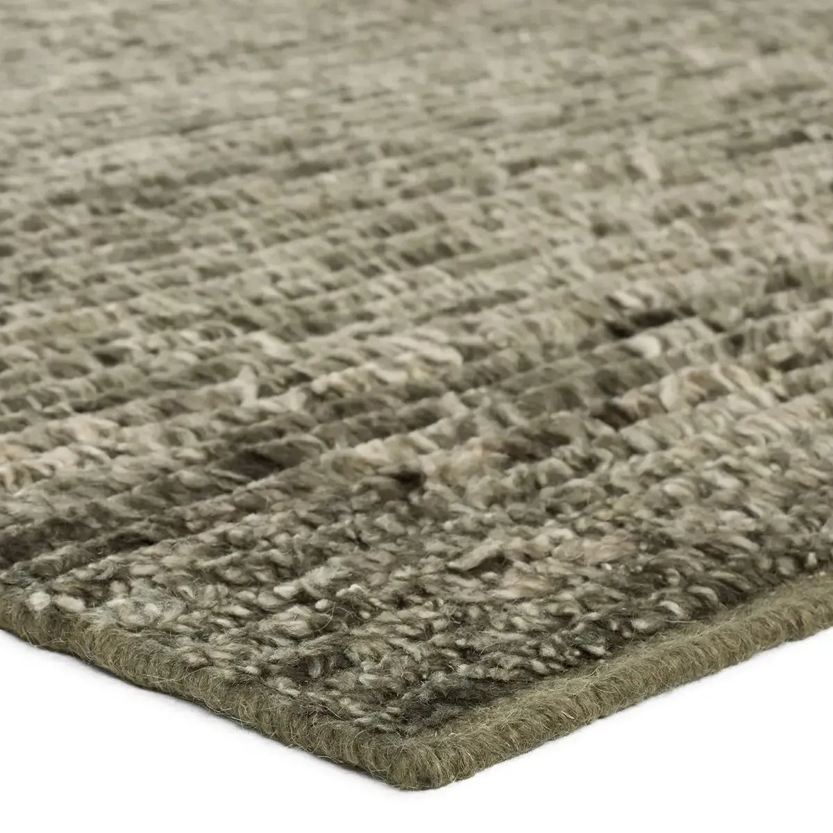 Aisla Hand Knotted Rug Sample - Green, Wool