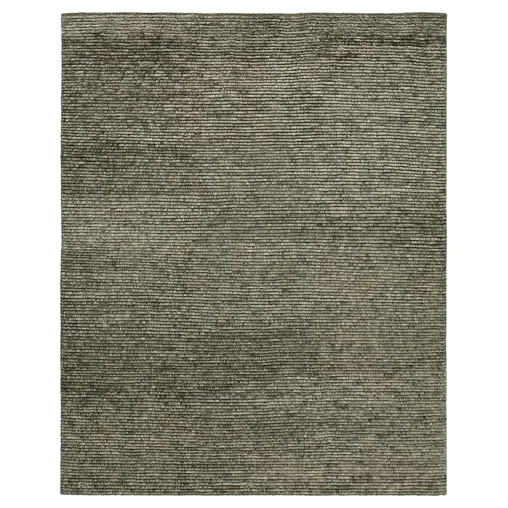 Aisla Hand Knotted Rug Sample - Green, Wool