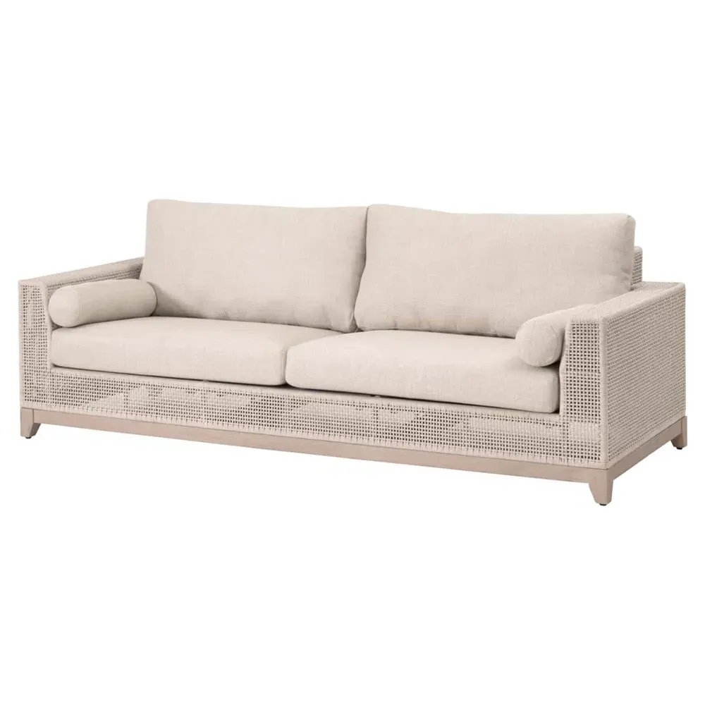 Alaina 90" Outdoor Sofa - Beige, Teak