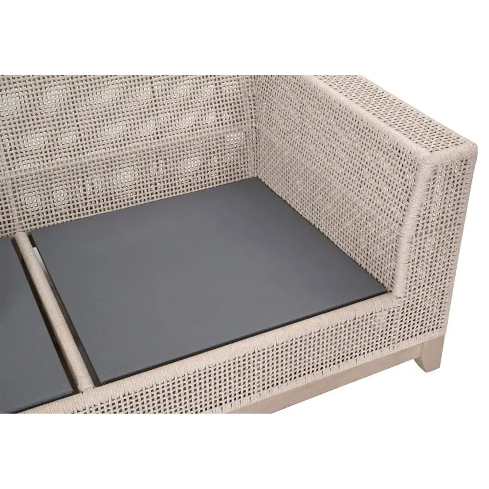 Alaina 90" Outdoor Sofa - Beige, Teak