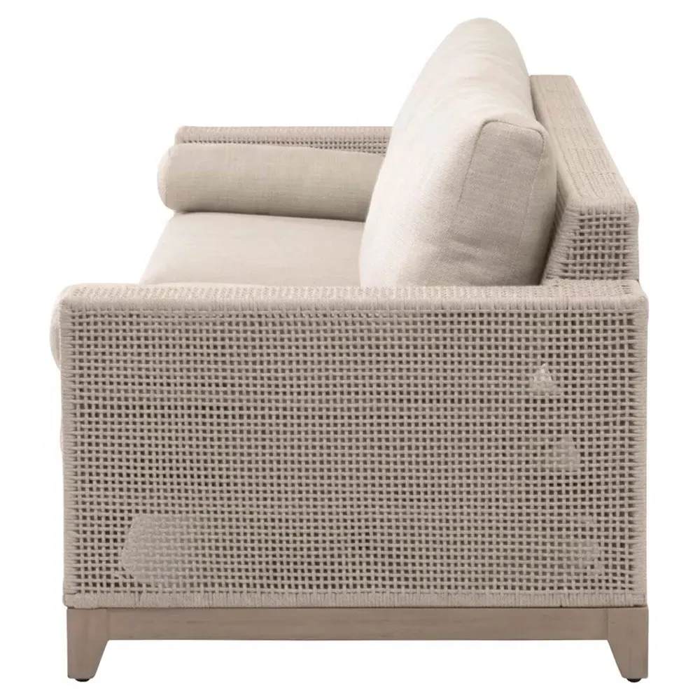 Alaina 90" Outdoor Sofa - Beige, Teak