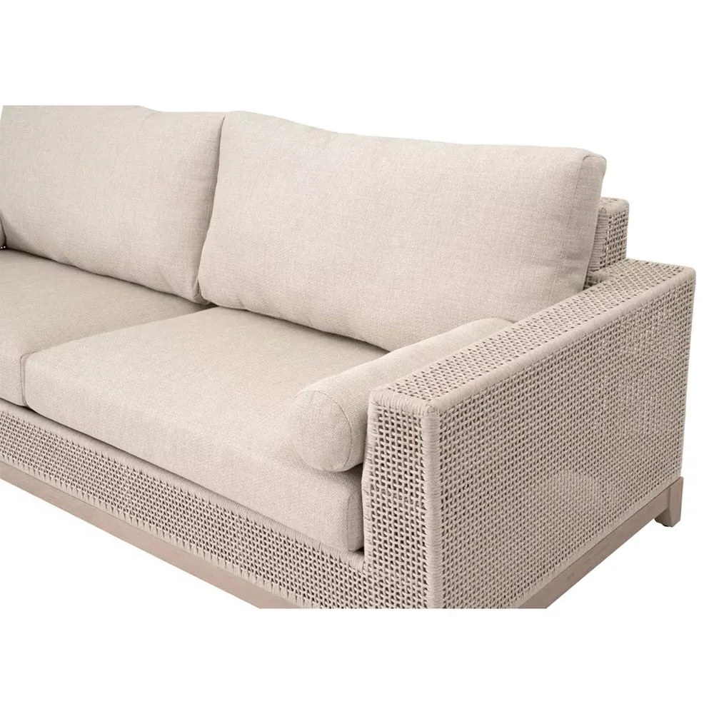 Alaina 90" Outdoor Sofa - Beige, Teak