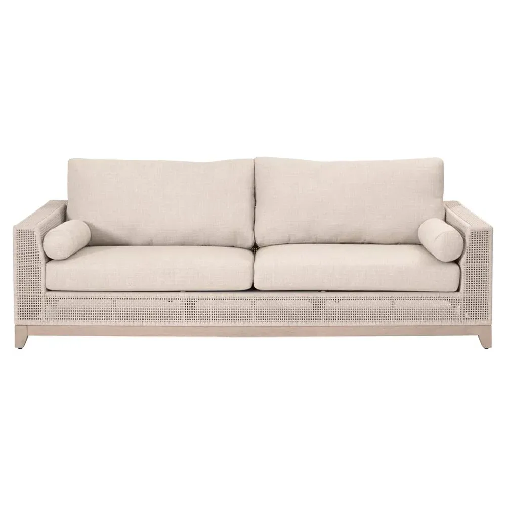 Alaina 90" Outdoor Sofa - Beige, Teak