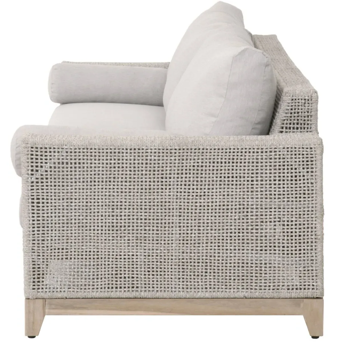 Alaina 90" Outdoor Sofa with Cushions - Grey, Teak