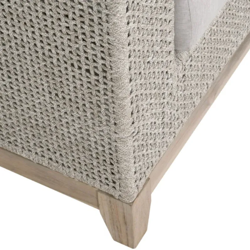 Alaina 90" Outdoor Sofa with Cushions - Grey, Teak