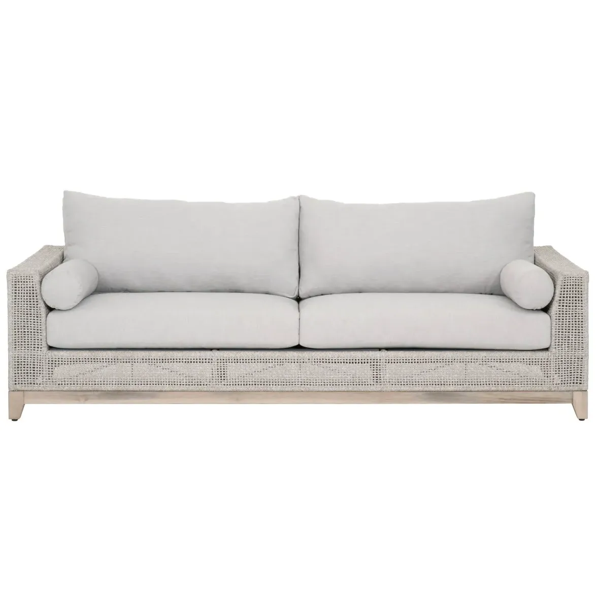 Alaina 90" Outdoor Sofa with Cushions - Grey, Teak