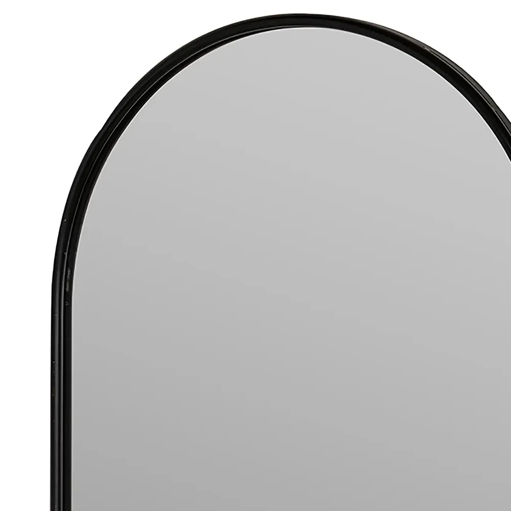 Alaina Arch Wall Mirror - Black, Metal