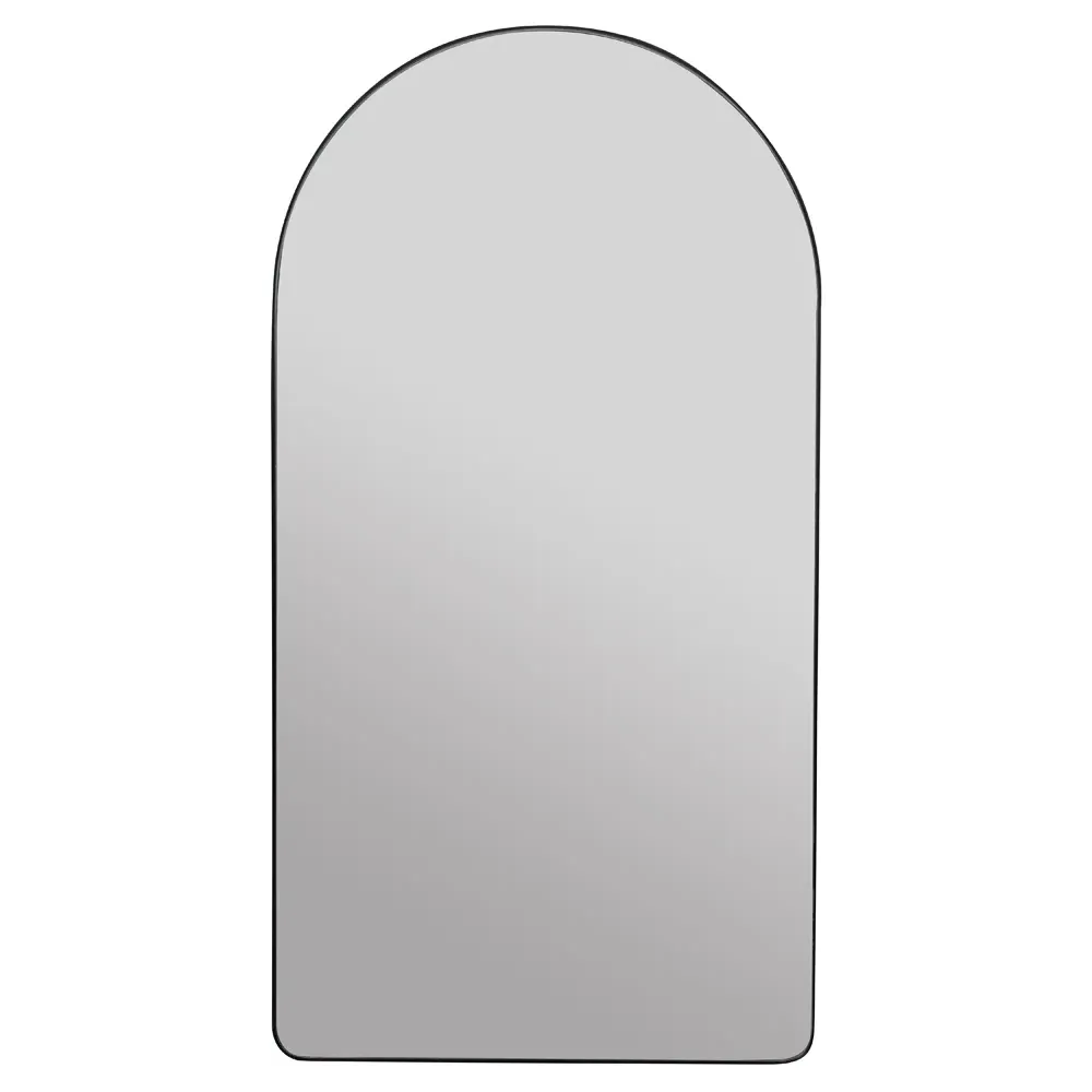 Alaina Arched Medicine Cabinet Mirror - Black, Metal image