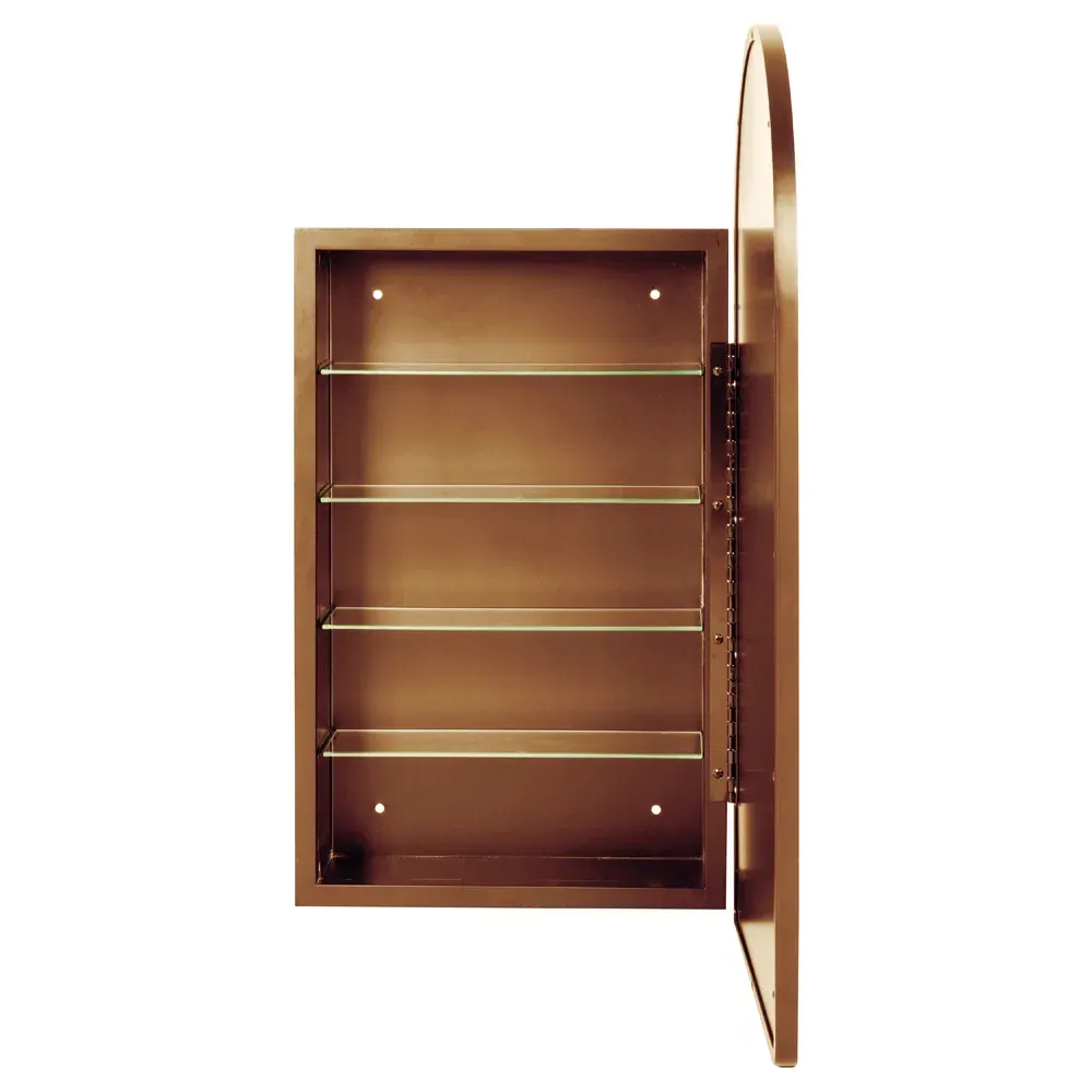 Alaina Arched Medicine Cabinet Mirror - Gold, Metal