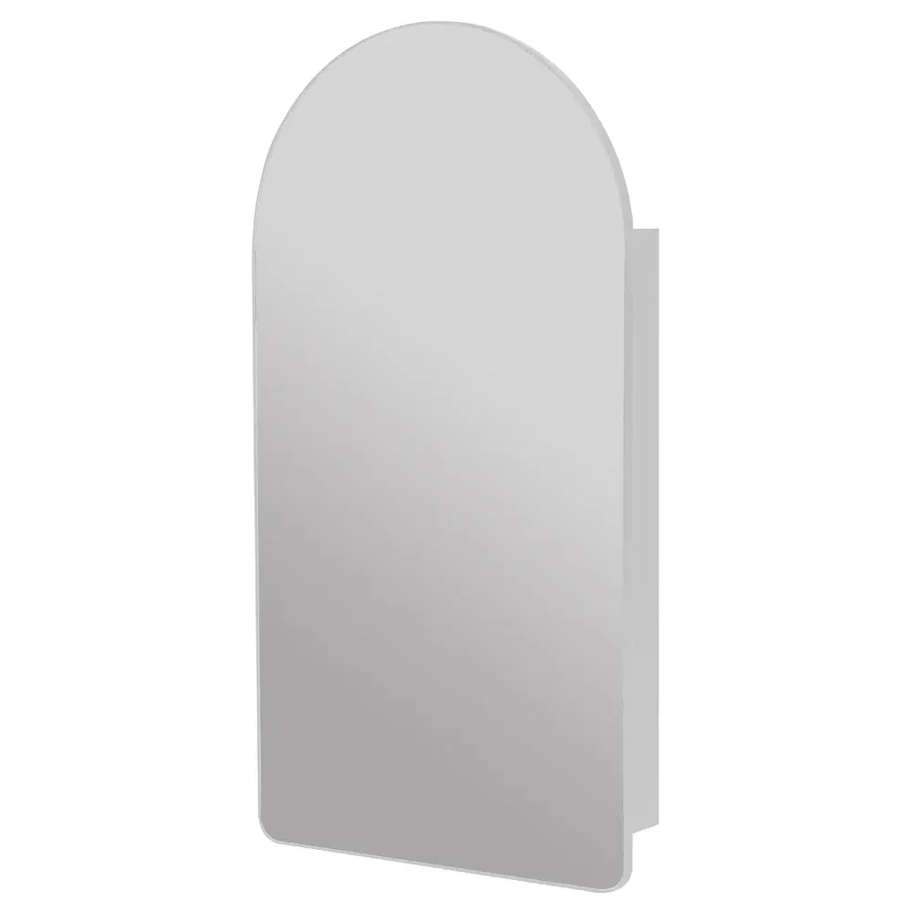 Alaina Arched Medicine Cabinet Mirror - Silver, Metal