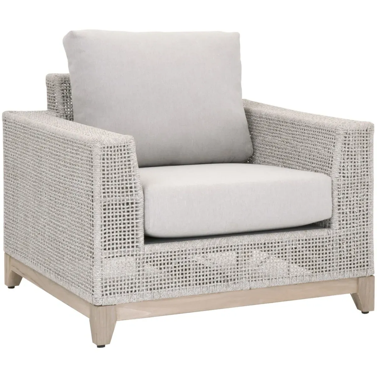 Alaina Outdoor Arm Chair with Cushions - Grey, Teak