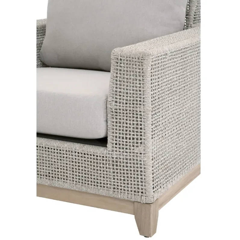 Alaina Outdoor Arm Chair with Cushions - Grey, Teak