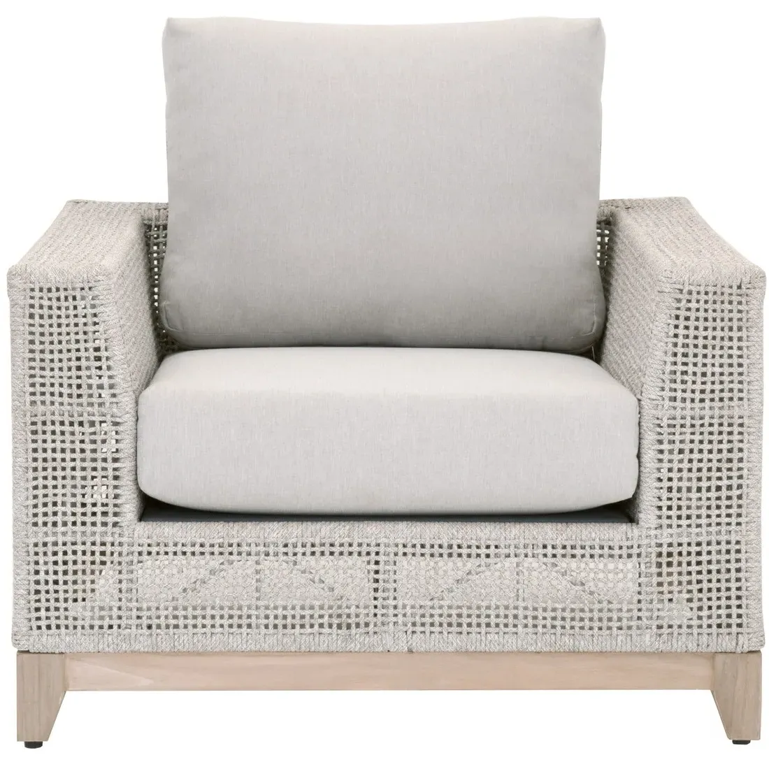 Alaina Outdoor Arm Chair with Cushions - Grey, Teak image