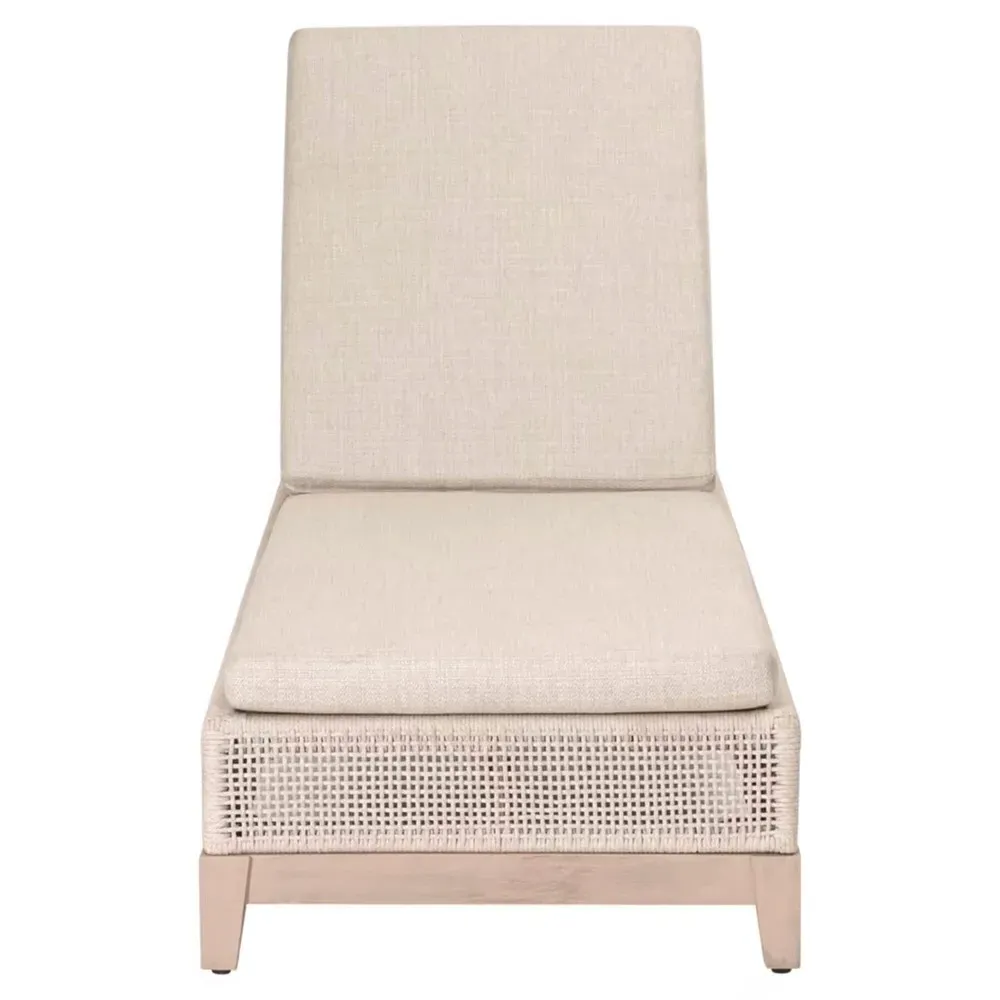 Alaina Outdoor Chaise - Beige, Teak