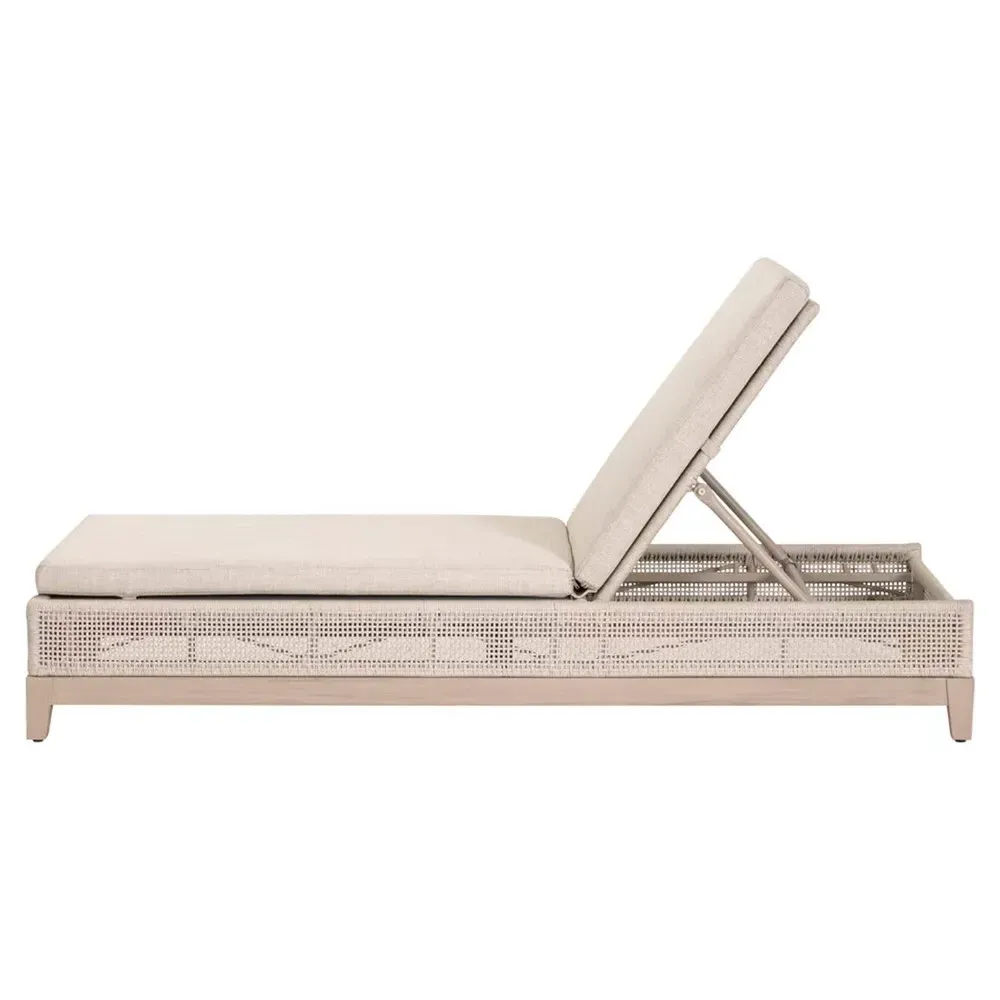 Alaina Outdoor Chaise - Beige, Teak