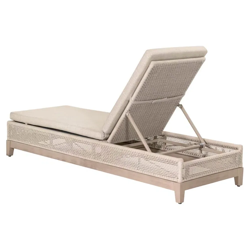 Alaina Outdoor Chaise - Beige, Teak