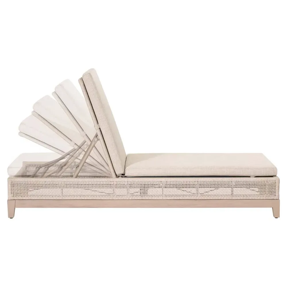 Alaina Outdoor Chaise - Beige, Teak