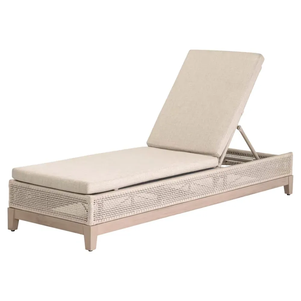 Alaina Outdoor Chaise - Beige, Teak image