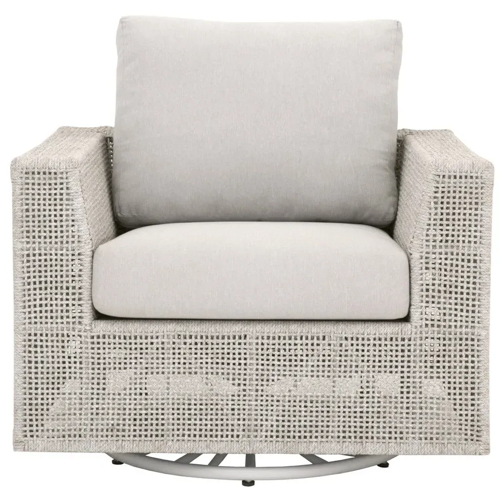 Alaina Swivel Rocker Arm Chair with Cushions - Grey, Aluminum