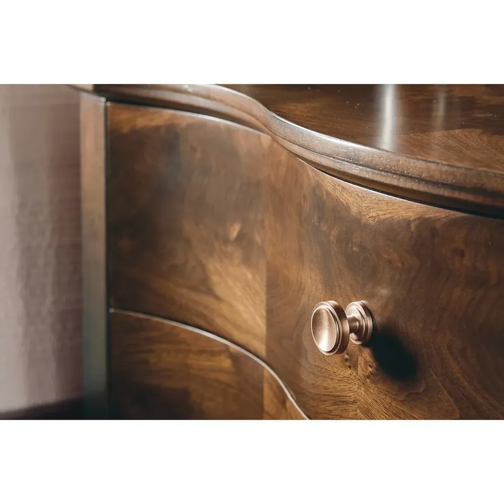 Alaine Curved Nightstand - Brown, Walnut