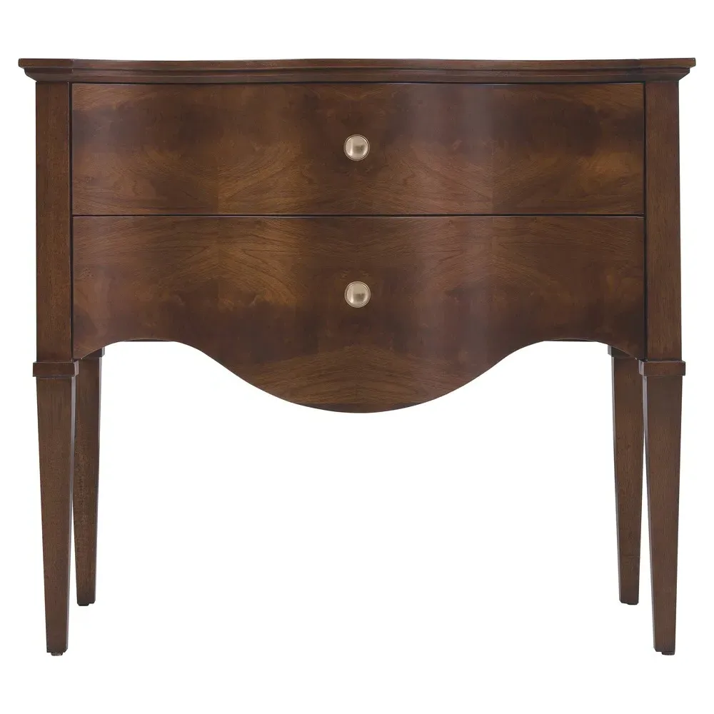 Alaine Curved Nightstand - Brown, Walnut image