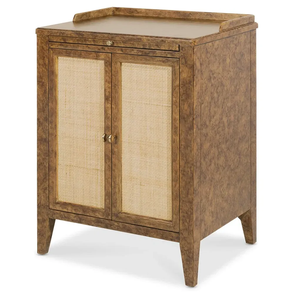 Alaine Nightstand - Brown, Cane
