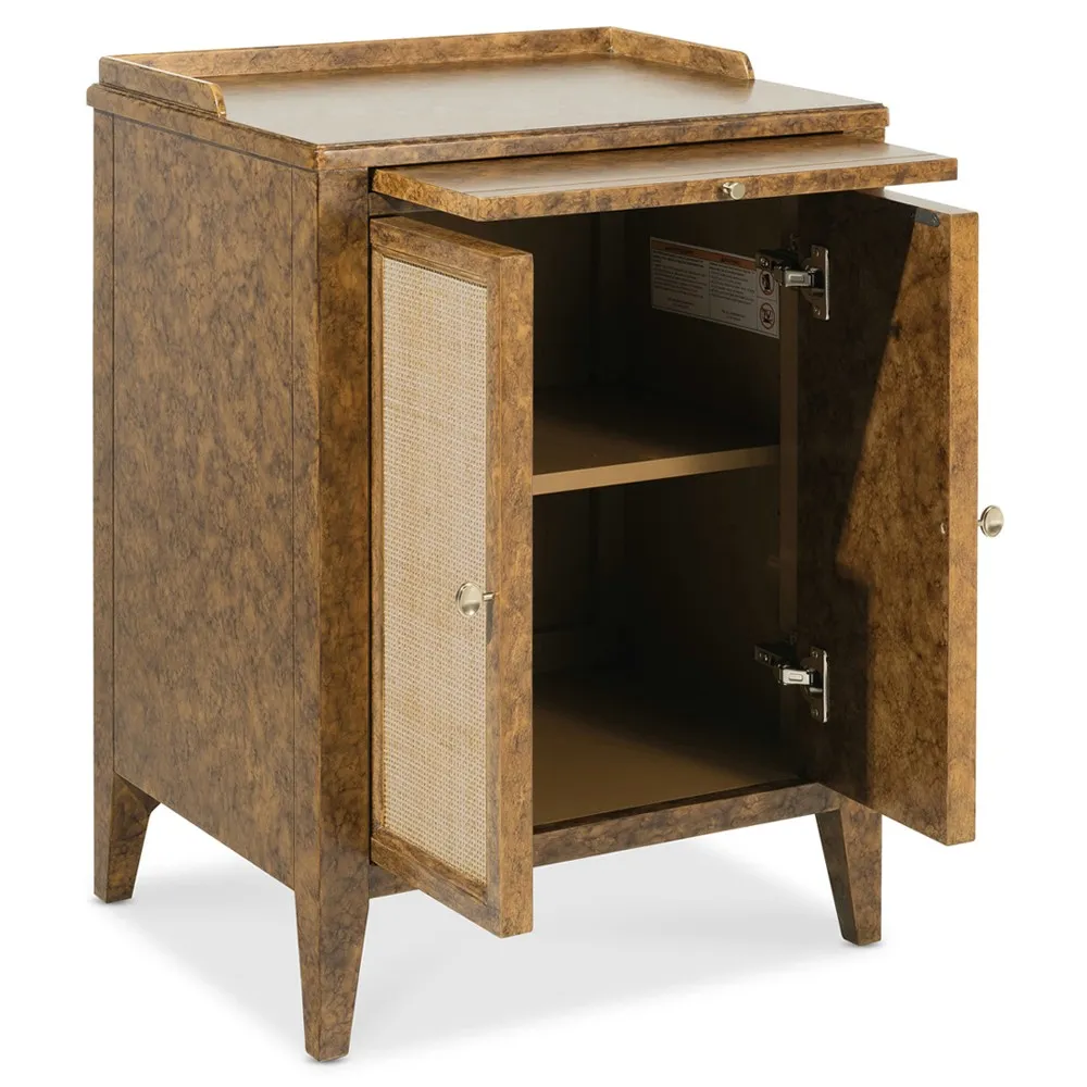Alaine Nightstand - Brown, Cane