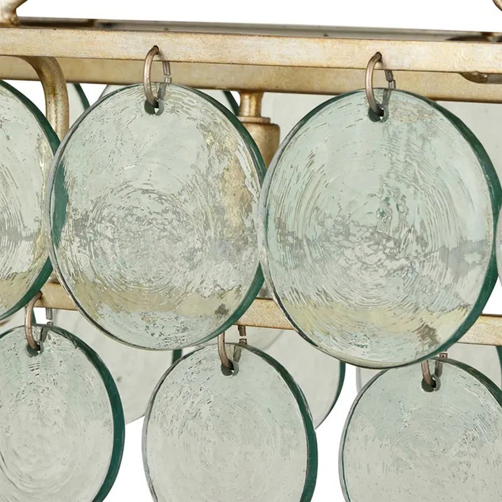 Alana Oval Chandelier with Glass Discs - Silver Leaf, Iron