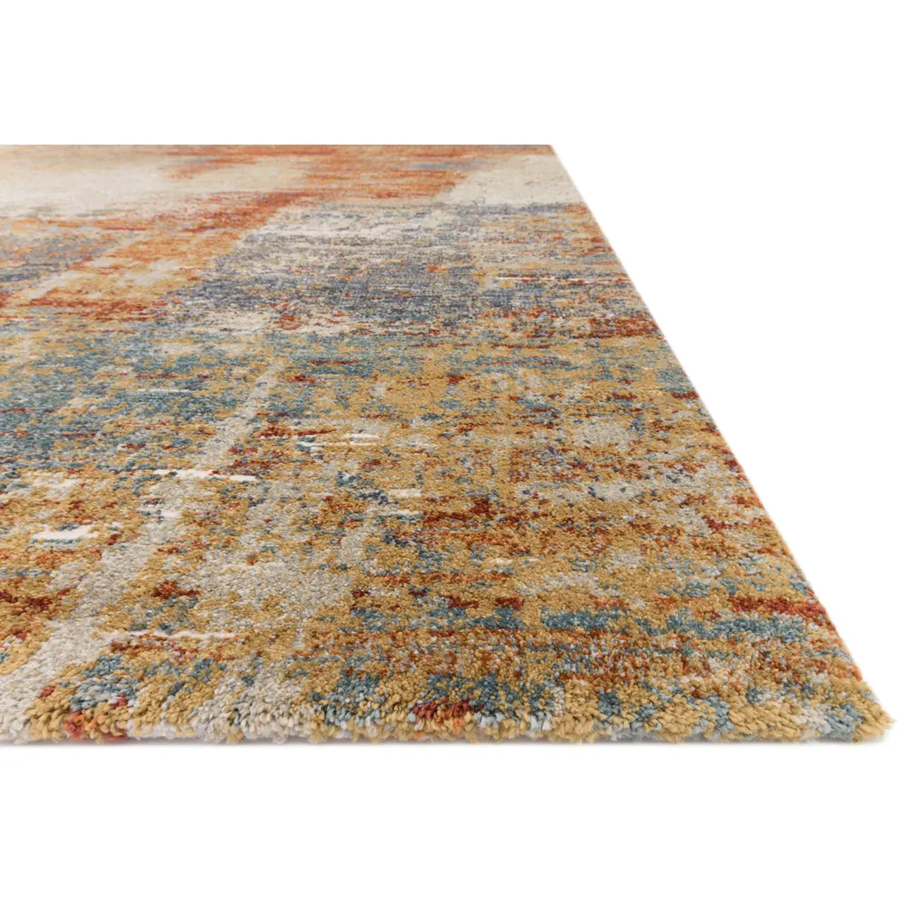 Alarisse Abstract Patterned Rug - Orange, Polypropylene